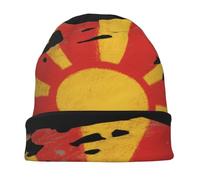 Bonnet Fin Léger pour Homme Et Femme Bonnet Slouch Tricoté avec Macédoine du Nord Drapeau National Doux Et Ample Unisexe Flexible Classique Hip Hop pour Hiver Et Été