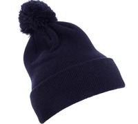 Flexfit Bonnet mixte côtelé à pompon bleu marine Taille 55-60