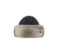 Barts Bonnet torsadé en tricot à fausse fourrure – Taille Unique, Anthracite