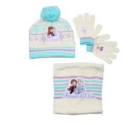 Bonnet Gants Snood Fille La Reine des Neiges, Ensemble Hivernal Elsa et Anna, Confort et Chaleur pour l'Hiver