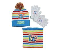 Bonnet Gants Snood Garçon Lilo & Stitch, Ensemble Complet d'Hiver, Protection contre le Froid pour les Garçons