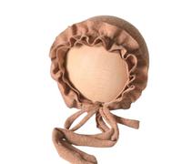 Bonnet garni de dentelle en Spandex pour nouveau-nés de 0 à 2 mois, chapeau de photographie pour bébé, casquettes attachées menton, améliore l ' élégance, accessoires Photo pour bébé