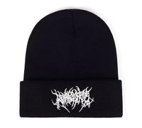 Bonnet gothique pour femme et homme - Accessoires Harajuku Y2k punk streetwear d'hiver chaud tricoté doux, noir, Taille unique