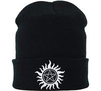 Bonnet Heavy Metal pentagramme "Anti Possession" inspiré de Supernatural : Bonnet d'hiver en laine pour hommes, bonnet à revers, de travail, streetwear, marchandise fans de Supernatural.