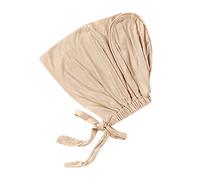 Bonnet hijab pour femme - Hijab - Bonnet islamique musulman - Avec fermeture à nouer dans le dos - Couleur unie - Sous écharpe - Bonnet turban - Bonnet de sommeil chimio, beige, taille unique