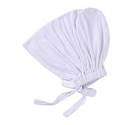 Bonnet hijab pour femme - Hijab - Bonnet islamique musulman - Avec fermeture à nouer dans le dos - Couleur unie - Sous écharpe - Bonnet turban - Bonnet de sommeil chimio, Blanc., taille unique