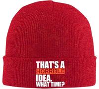 Bonnet Hiver C'est Une Idée Horrible, Quel Cadeau Drôle À Quelle Heure Bonnet Thermo Unisexe Classique Chapeau Tricoté pour Vie Quotidienne Femme Shopping