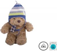 Bonnet hiver enfant Pérou - Bleu/Vert/Gris/Ecru rayé - 47-49 cm - Chaud et doux