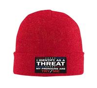 Bonnet Hiver Je m'identifie comme Une Menace Bonnet de crâne Cyclisme | 53-59Cm épais Bonnet de Pêcheur Respirant Casquette Skullcap ski toutes les saisons