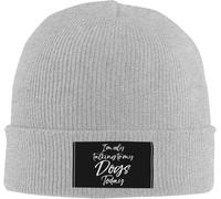 Bonnet Homme Cadeau Drôle De Chien Disant « Je Ne Parle Qu'À Mes Chiens » Bonnet De Pêcheur Élastique Unisexe Casquette De Sport pour Décontractée Ski Femme