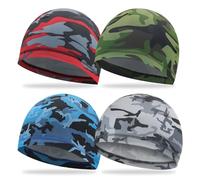 Bonnet Homme Durag - Chapeau de sport, Casquette Moto pour été et hiver, Bandana Homme, Wave Cap, Parfait pour les Activités en plein air et le Cyclisme - Lot de 4