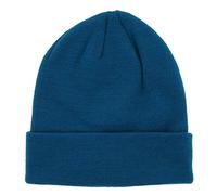 Bonnet Homme ou Femme Bleu Canard Uni - Bonnet Hiver Basic en Maille sans Pompon - 100% Acrylique - avec ou sans Revers - Modèle Simple et Classique sans Marque - Taille Unique