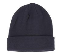 Bonnet Homme ou Femme Bleu Marine Navy Uni - Bonnet Hiver Basic en Maille sans Pompon - 100% Acrylique - avec ou sans Revers - Modèle Simple et Classique sans Marque - Taille Unique