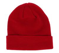 Bonnet Homme ou Femme Bordeaux - Bonnet Hiver Basic en Maille sans Pompon - 100% Acrylique - avec ou sans Revers - Modèle Simple et Classique sans Marque - Taille Unique