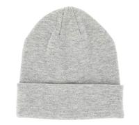 Bonnet Homme ou Femme Gris Clair Uni - Bonnet Hiver Basic en Maille sans Pompon - 100% Acrylique - avec ou sans Revers - Modèle Simple et Classique sans Marque - Taille Unique