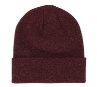 Bonnet Homme ou Femme Lie de vin chiné - Bonnet Hiver Basic en Maille sans Pompon - 100% Acrylique - avec ou sans Revers - Modèle Simple et Classique sans Marque - Taille Unique
