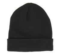 Bonnet Homme ou Femme Noir Uni - Bonnet Hiver Basic en Maille sans Pompon - 100% Acrylique - avec ou sans Revers - Modèle Simple et Classique sans Marque - Taille Unique