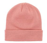 Bonnet Homme ou Femme Rose Saumon Uni - Bonnet Hiver Basic en Maille sans Pompon - 100% Acrylique - avec ou sans Revers - Modèle Simple et Classique sans Marque - Taille Unique