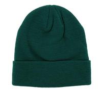 Bonnet Homme ou Femme Vert Sapin Uni - Bonnet Hiver Basic en Maille sans Pompon - 100% Acrylique - avec ou sans Revers - Modèle Simple et Classique sans Marque - Taille Unique