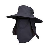 Bonnet Homme Violet Chapeau de Soleil Amovible Dayan Chapeau de pêche d' d'été Chapeau de Soleil extérieur Bob Grenouille (Black, One Size)