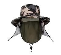 Bonnet Homme Violet Chapeau de Soleil Amovible Dayan Chapeau de pêche d' d'été Chapeau de Soleil extérieur Bob Grenouille (Camouflage, One Size)