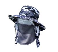 Bonnet Homme Violet Chapeau de Soleil Amovible Dayan Chapeau de pêche d' d'été Chapeau de Soleil extérieur Bob Grenouille (Blue, One Size)
