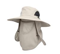 Bonnet Homme Violet Chapeau de Soleil Amovible Dayan Chapeau de pêche d' d'été Chapeau de Soleil extérieur Bob Grenouille (Beige, One Size)
