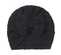 Bonnet indien respirant pour bébé avec nœud papillon - Bonnet confortable pour bébé - Bonnet fœtal tendance pour fête d'anniversaire - Bonnet pour nouveau-nés à l'hôpital, Noir , Taille unique