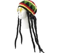 infactory Bonnet jamaïcain avec dreadlocks et lunettes