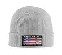 Bonnet Je m'identifie comme Une Menace Bonnet de crâne Ski 53-59Cm | Chaud Bonnet de Pêcheur Respirant Bonnet Running toutes les saisons Hiver