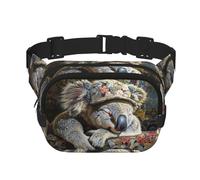 Bonnet koala endormi pour homme et femme, sac banane tendance pour entraînement, course, voyage, randonnée, Noir , Taille unique