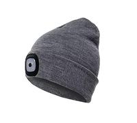 Bonnet lampe frontale à LEDs 2023, USB rechargeable. Idée Cadeau. Vendeur et stock en France (Gris)