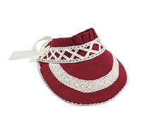 Bonnet Lolita rose poudré avec bordure en dentelle et nœud pour cosplay, vintage, thé, séances photo tendance et événements à thème (rouge)