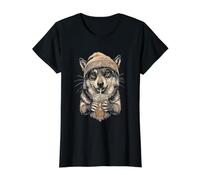 Bonnet Loup et café glacé T-Shirt Graphique avec Valeur