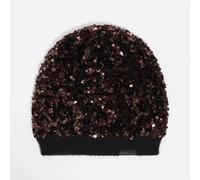 Bonnet maille paillettes marron M