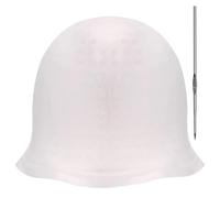 Bonnet Meche Professional Barber Hair Coloring Cap Silicone Highlights Cap With Needle Hair Dye Hat Beauty Salon Hairstyling Tools.(Ivory)