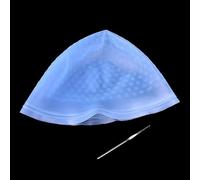 Bonnet Meche Silicone Hair Coloring Cap Hook Needle Color Dye Highlighting Reusable Sets Frosting Dyeing Hats Barber Hair Salon.(Style B Blue)