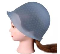 Bonnet Meche Silicone Hair Coloring Cap Hook Needle Color Dye Highlighting Reusable Sets Frosting Dyeing Hats Barber Hair Salon.(Blue)