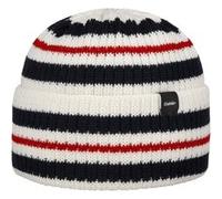 Bonnet Merino Short Stripy by Eisbär blanc-bleu foncé One Size