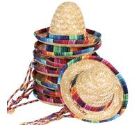 Bonnet mexicain pour animal de compagnie - Chapeau mexicain Mexicain sombrero Mexicain en paille naturelle | 9 pièces Chapeau Mexicain sombrero Mexicain pour animaux de compagnie, décoration de fête