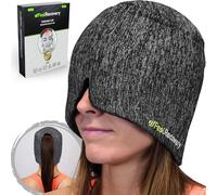 Bonnet Migraine 360º - Masque Anti Migraine Chaud/Froid - Réutilisable Poche de Glace en Gel - Soulage Migraines, Maux de Tête, Sinus, Stress - Compresse Froide Sans Odeur, +30% Gel (Noir)