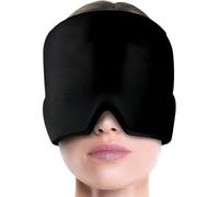 Bonnet Migraine Relief Cap - Réutilisable Masque Migraine et Céphalées, Poche de Glace en Gel, Compresse Froide (Noir)