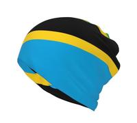 Bonnet multifonction double face imprimé drapeau de Tanzanie - Bonnet de sport - Cache-cou - Écharpe double couche hautement élastique - Bandeau magique en spirale - Haute élasticité - Respirant