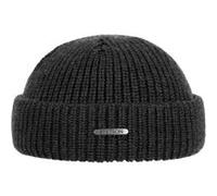 STETSON Bonnet Nashville Docker Femme/Homme - Made in Italy Bord Pliable en Tricot Laine avec Revers, Bonnets Hiver Automne-Hiver - Taille Unique Anthracite