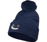 Bonnet NHL à pompon avec poignets, équipes NHL, logo Vancouver Canucks , bleu foncé, taille : OSFM
