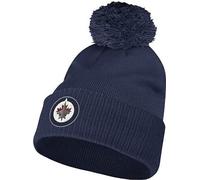 Bonnet NHL à pompon avec poignets, équipes NHL, logo Winnipeg Jets, bleu foncé, taille : OSFM