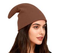 Bonnet Noël - Chapeau à Pointe bouclée, béret Festif, Couvre-Chef Fantaisie pour fêtes de d'année et événements costumés (Brown, One Size)