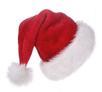 Bonnet Noel Chapeau de Père Noël Adultes Peluche Ornements de Noël Chapeau de Noel