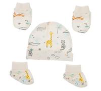 Bonnet Nourrisson en Coton 1 Set, Accessoires Garçon Fille, Protection | Manchon de Protection pour Pied, Moufles et Couvre-pieds, Confortable, Respirant, Peau Sensible, Naissance