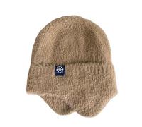 Bonnet Nuit Noir Winter Warm Knitted Plain Dyed Colorful Hat Letter Charm Custom Knit Hat for Women Casquette Plate Enfant (Khaki, One Size)